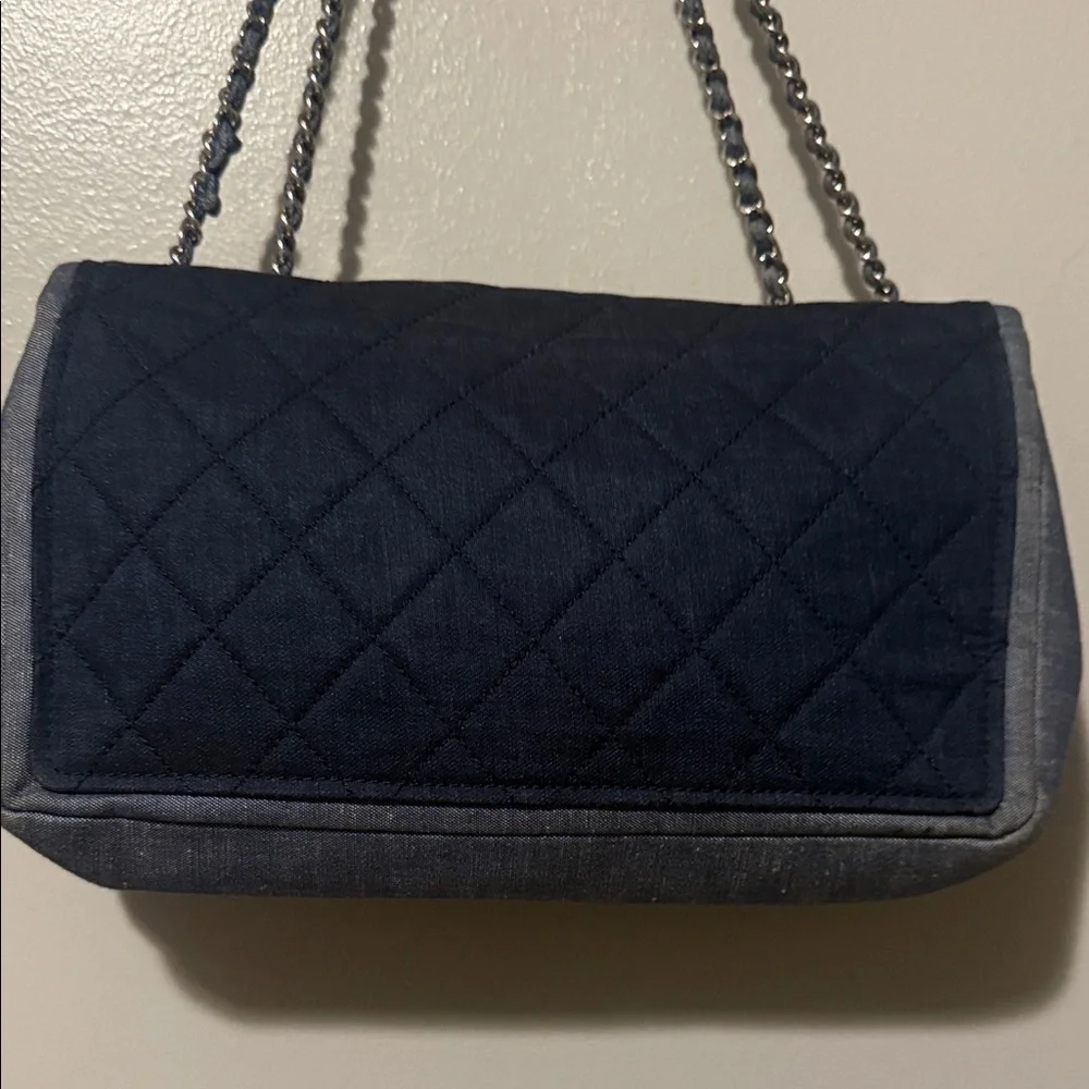 Chanel Dark Blue Quilted Shoulder Bag
